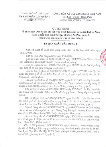 Chứng nhận quy hoạch 1/500 dự án The Privé