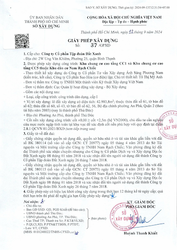 Giấy phép xây dựng The Privé